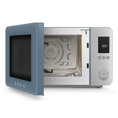 2. Smeg MOC02SBMEU Mikrowelle, blau, Kombi-Mikrowelle für die Arbeitsplatte, 27 l, 900 W