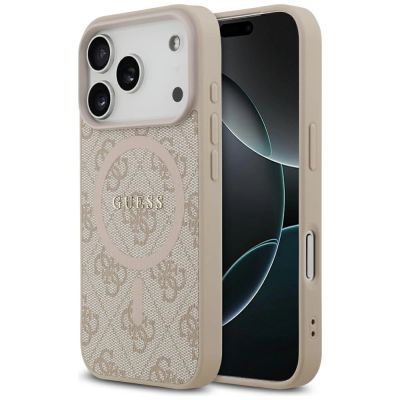Guess 4G Ring Classic Logo MagSafe Hülle für iPhone 17 Pro – Pink