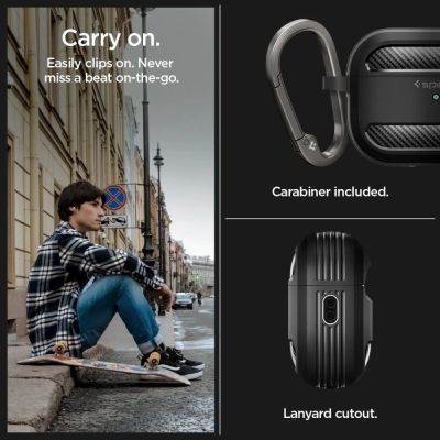 14. Spigen Rugged Armor Hülle für Apple AirPods Pro 1/2 – mattschwarz