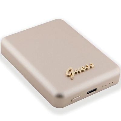 4. Guess MagSafe Metal Script Logo Induktions-Powerbank 15 W 5000 mAh – Gold