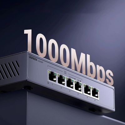 7. Ugreen 6-Port 1Gb/s Ethernet-Switch mit PoE – Grau