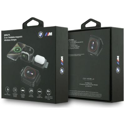 5. BMW M Qi2 15W 3-in-1-Ladegerät mit Logodruck – Rot