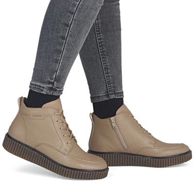 12. Beige Leder-Keilstiefeletten für Damen Rieker Y4304-20