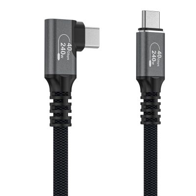 4. Wozinsky WPS1-UY41S USB-C USB4 40Gb/s 240W 1,5m 4K abgewinkeltes Kabel - Schwarz