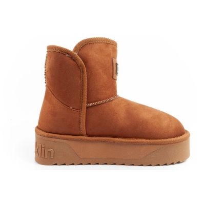 4. D.Franklin Damen Winter Schneestiefel Modische Fell gefütterte Braune Stiefeletten