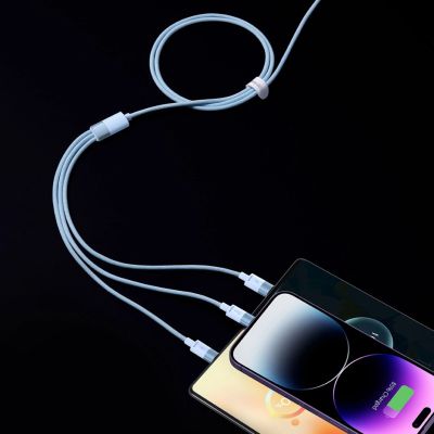 13. 3in1 USB - Micro-USB / Lightning / USB C 3,5A 1,2m Kabel Baseus StarSpeed - schwarz