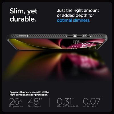 14. Spigen Liquid Air Hülle für iPhone 15 Pro – Mattschwarz