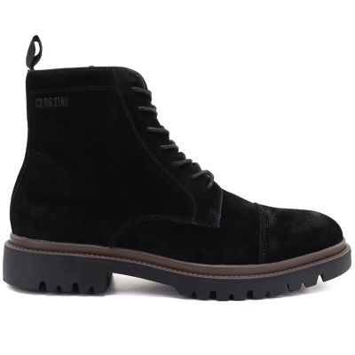 2. Herren-Ankle-Boots aus Leder, ungefüttert, Wildleder, schwarz, Big Star UU174221
