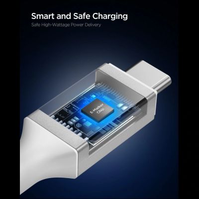 3. Spigen EB24012CC USB-C-Kabel 240 W 120 cm – Weiß