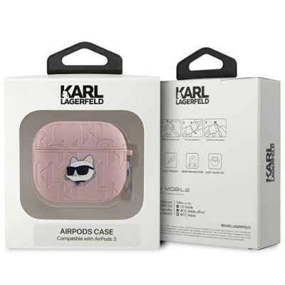 3. Karl Lagerfeld Monogram Choupette Head Case für AirPods 3 – Rosa