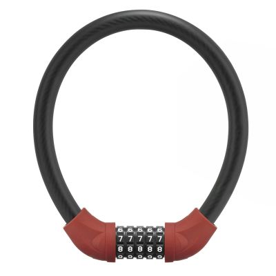 Rockbros RKS870-BK Fahrradschloss mit Zahlenschloss, Stahlkabel, 85 cm - rot
