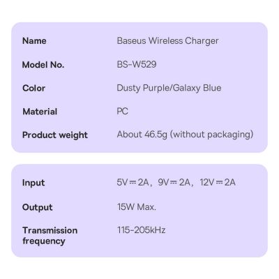 24. Baseus Simple Mini3 magnetisches Ladegerät MagSafe Qi 15W blau