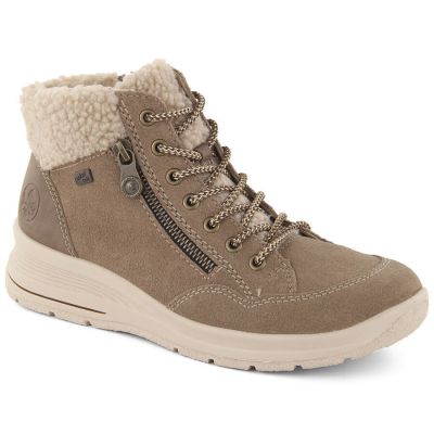 20. Beige Damen-Lederboots, wasserdicht – Rieker L7701-24