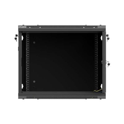 24. Lanberg 19" 9U 600x600 schwarzer Wandschrank mit perforierten Türen (flach verpackt)