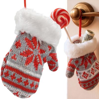 6. Handschuhanhänger, 12 cm, grau, als Geschenkidee