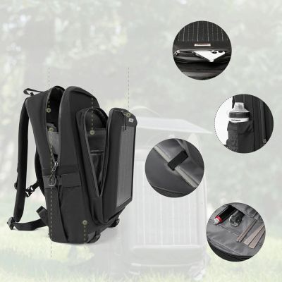 5. Rockbros H51 Fahrradrucksack mit Solarpanel – Schwarz