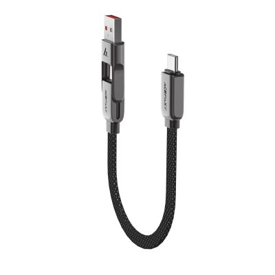 5. Acefast C13-05 USB-C - USB-A / USB-C Kabel 480Mb/s 3A 0,2m - Schwarz