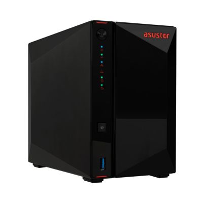 8. NAS Asustor AS5402T; Tower; 2x (3,5" SATA HDD/ 2,5" SSD); Intel Celeron N5105, 4 GB DDR4 SODIMM (max. 16 GB), 2x 2,5-GbE, 4x M.2 2280 NVMe PCIe 3.0, 3x USB 3.2 Gen, 1x HDMI 2.0b
