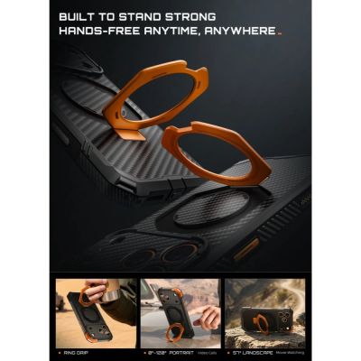 5. Supcase UB Grip Mag MagSafe Aramid-Hülle für iPhone 18 Pro Max / 17 Pro Max – Schwarz und Orange