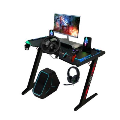 6. Raptor GT100 Gaming-Schreibtisch 120x60cm RGB Schwarz