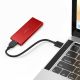 3. QOLTEC M.2 SSD-Gehäuse | SATA | NGFF | USB 3.0 | Superschnelle 5 Gbit/s | 2 TB | Rot