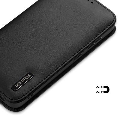 6. Dux Ducis Hivo Samsung Galaxy S25 Edge Hülle mit Klappdeckel und RFID-Schutz - Schwarz