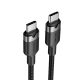 2. USB-C-zu-USB-C-Vention-Geflechtkabel, 3 A, 480 Mbit/s, 60 W PD, 2 m, Schwarz