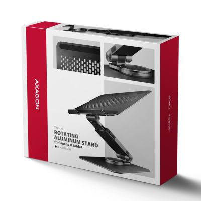 8. Axagon STND-LRB Laptop-Ständer, 360° drehbar, Doppelgelenk, Extenderbar Notebook- und Tablet-Ständer Schwarz 43,9 cm (17,3")