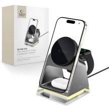 Tech-Protect QI15W-A43 3in1 kabelloses Ladegerät mit MagSafe für Apple -Geräte – Schwarz
