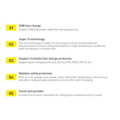 21. Baseus Super Si 1C Schnellladegerät USB Typ C 25W Power Delivery Quick Charge schwarz (CCSP020101)