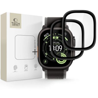 6. Tech-Protect 2er-Pack Schutzglas für Apple Watch Ultra 49 mm – Schwarz