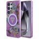 Guess Glitzerblumen-Dreieckknöpfe MagSafe-Hülle für Samsung Galaxy S25 Ultra – Lila