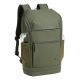 8. Rivacase Eden Rucksack Reiserucksack Olivgrünes gewachstes Leder (Pull-Up), Polyester, recyceltes Polyethylenterephthalat (rPET)