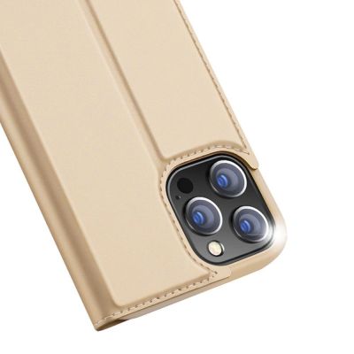 3. Dux Ducis Skin Pro Holster Flip Cover für iPhone 13 Pro gold