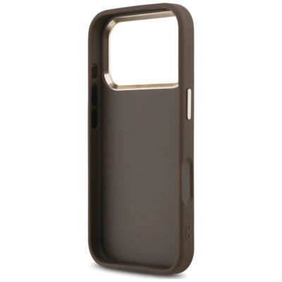 8. Guess 4G Strap 4G Classic Logo Metal Trims Hülle für iPhone 18 Pro / 17 Pro – braun