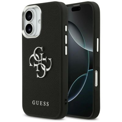 9. Guess Grained Big 4G Classic Logo Hülle für iPhone 17 - Schwarz