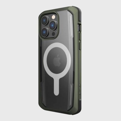 8. Raptic X-Doria Secure Case für iPhone 14 Pro Max mit gepanzerter MagSafe-Hülle grün