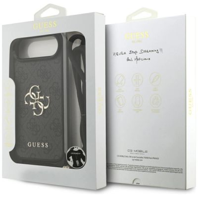 7. Guess 4G Big Logo Cord Strap Crossbody Case für iPhone Air - Schwarz