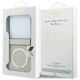 7. Guess Magnetische Ringständer-Hülle mit genarbtem Classic Logo und MagSafe-Design für Samsung Galaxy Z Flip 8 – Beige