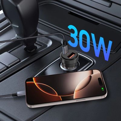 5. Tech-Protect CC03 30W 2-Port USB-A / USB-C Autoladegerät – Schwarz