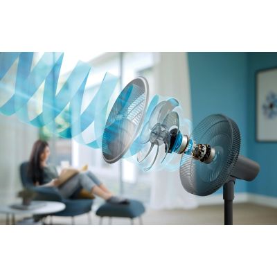 17. Philips CX3550/01 Standventilator der Serie 3000, Schwarz