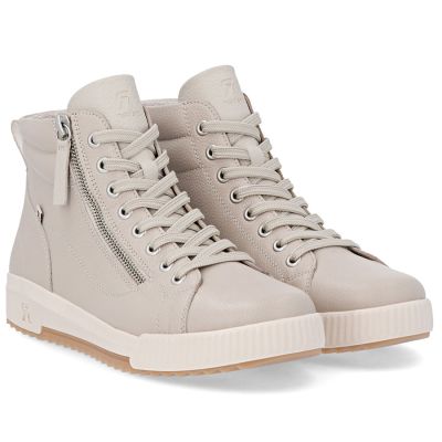 4. Rieker W0164-60 bequeme beige Damen-Lederstiefeletten