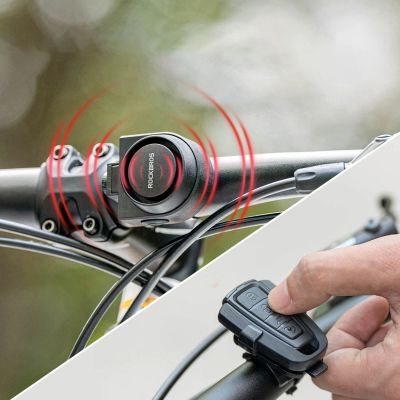 5. Rockbros A2 Fahrradklingel mit 115 dB Alarm und USB-C Fernbedienung – Schwarz