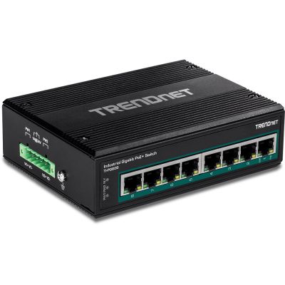 4. TRENDnet Industrie-Switch 8-Port Gigabit PoE+ 24-56V DIN-Schiene