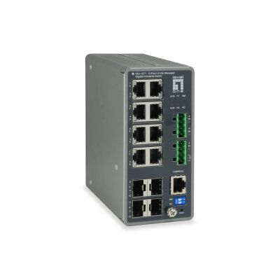 7. LevelOne 8xGE/4xSFP TURING Managed L3 1Gbps Industrie-Switch