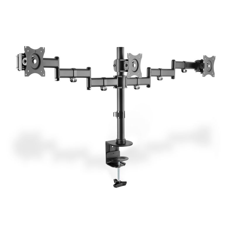 13. Dreifacher Tischständer (Klemme) 3xLCD max. 27" max. 8kg Neigung und Schwenkung 360° (PIVOT)
