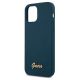 6. Guess, GUHCP12LLSLMGBL iPhone 12 Pro Max 6,7" blau/blaue Hardcase-Metall-Logoschrift