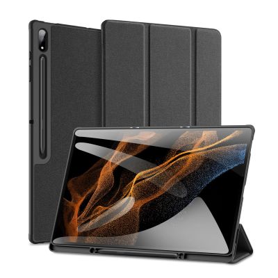 2. DUX DUCIS Domo faltbare Hülle für Tablet mit Smart Sleep Funktion Samsung Galaxy Tab S8/S9 Ultra Ständer schwarz