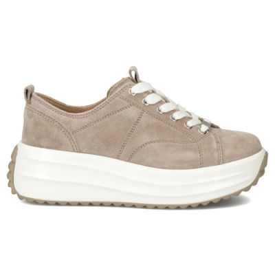 6. Beige Damen-Plateauschuhe aus Leder, Modell Filippo DP6795