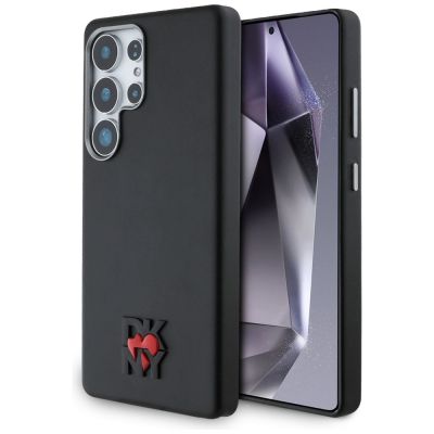 DKNY Leather Heart of NY Schutzhülle für Samsung Galaxy S25 Ultra, Schwarz